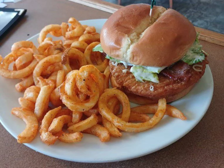 Chicken wings and fries at Viking Crust pizza restaurant Naicam